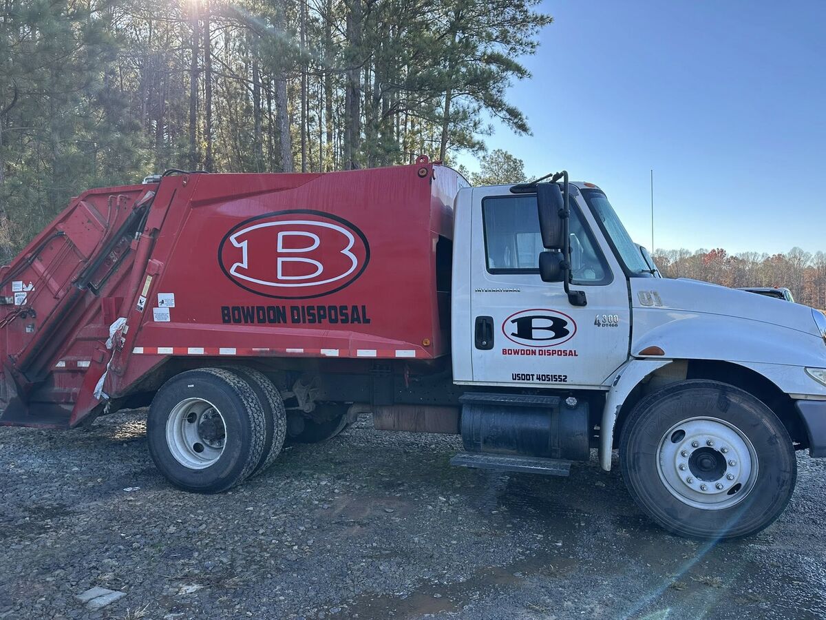 Bowdon Disposal garbage truck serving West Georgia